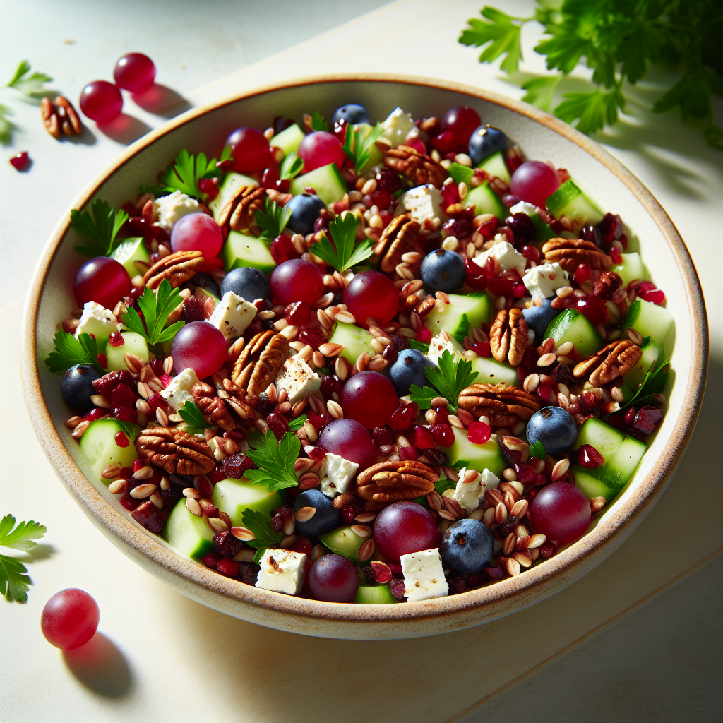 How to Make a Delicious and Nutritious Speltberry Salad with Grapes and Feta